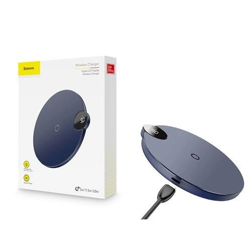 Baseus Digital LED Display Wireless Charger BSWC-P21 с технологией Qi 10W (Синий)
